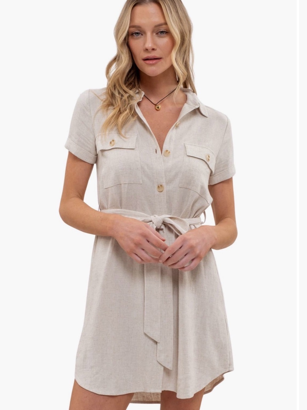 NWT Blu Pepper Mini Belted Shirt Dress